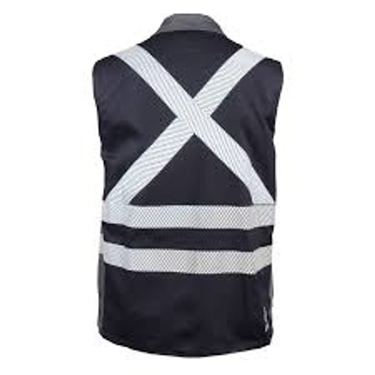 Chaleco Geólogo Ignífugo + NFPA 13034 Azul Marino-Gris 2