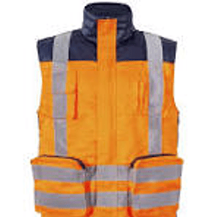 Chaleco Geólogo Bicolor 360 Naranjo Azul