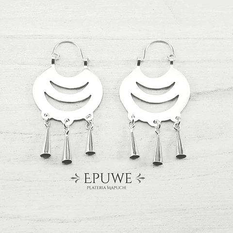 Chaway Llol Llol openwork Mapuche earrings