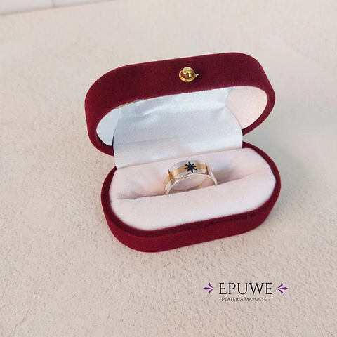 Anillo Mapuche Lucero de la mañana - Plata 950 y Oro 18k