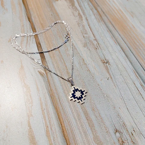 Collar Chakana, Lucero de la mañana hecho en plata 950