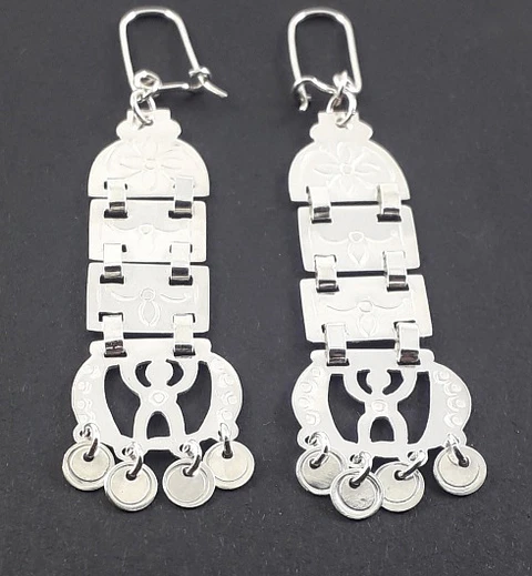 Mapuche Sikill plate earrings