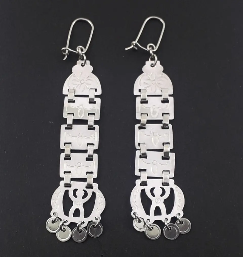 Aros Mapuche de placas hechos en plata 950 1