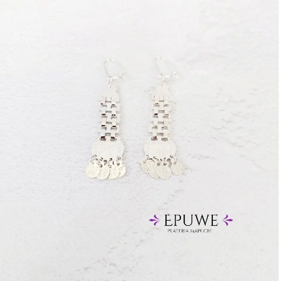 Aros Mapuche de cadena hechos en plata 950 1