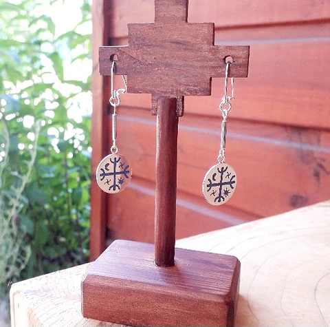 Mapuche Kultrún earrings