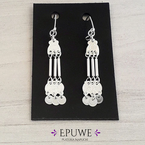 Mapuche Sikill tube earrings