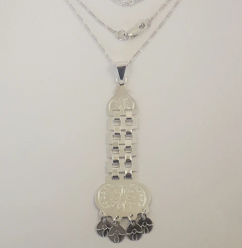 Collar Sikill Mapuche de cadena hecho en plata 950