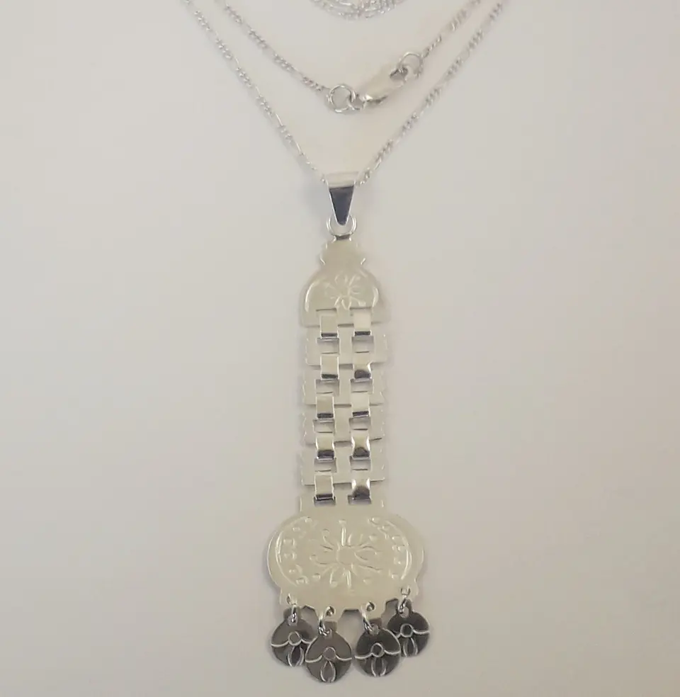 Collar Sikill Mapuche de cadena hecho en plata 950 1