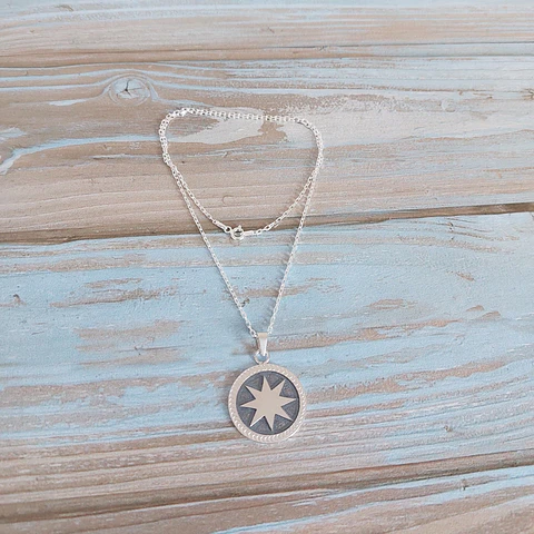 Collar Lucero de la Mañana envejecido, hecho a mano en plata 950