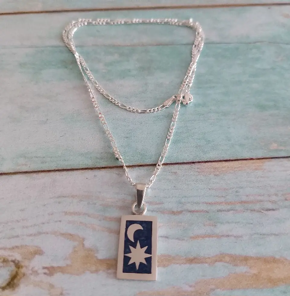 Collar Mapuche Lucero de la mañana hecho a mano en plata 950 1