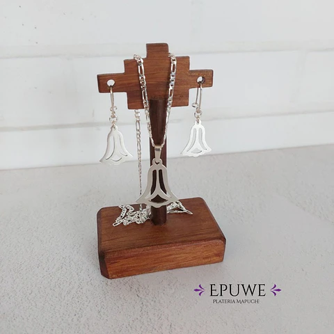 Copihue Necklace and Earrings Set