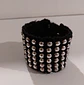 Pulsera Brazalete de lana natural y cúpulas de Plata - Miniatura 2