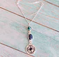 Collar Kultrún de plata 950 - Piedra Turquesa, Lapislázuli y Onix negro. - Miniatura 1