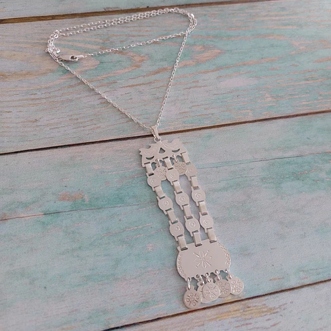 Collar Sikill mapuche de Cadenas hecho a mano en plata 950