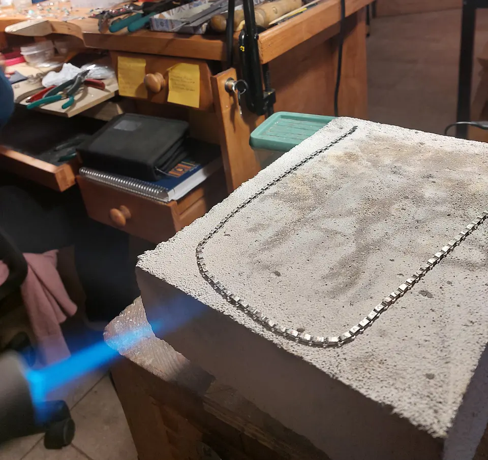 Collar Mapuche de plata 950 y piedra Crisocola  5