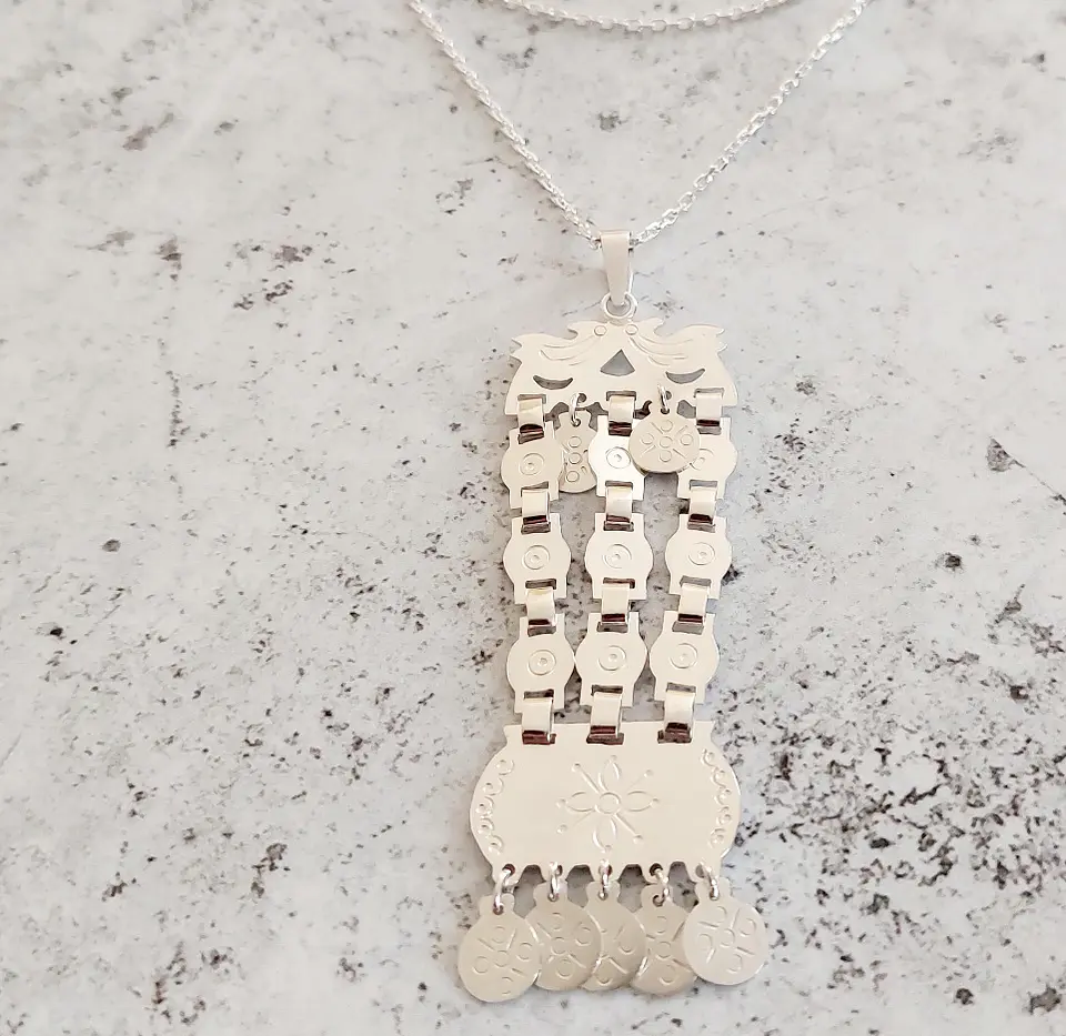 Collar Sikill mapuche de Cadenas hecho a mano en plata 950 2