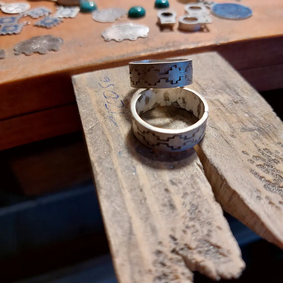 Anillos Chakanas hechos en plata 950 4
