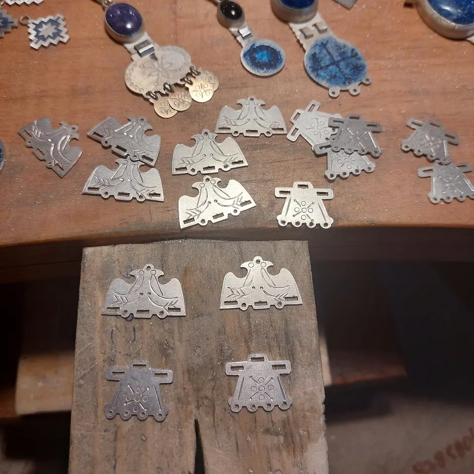 Aros Trapelakucha hechos a mano en plata 950 2