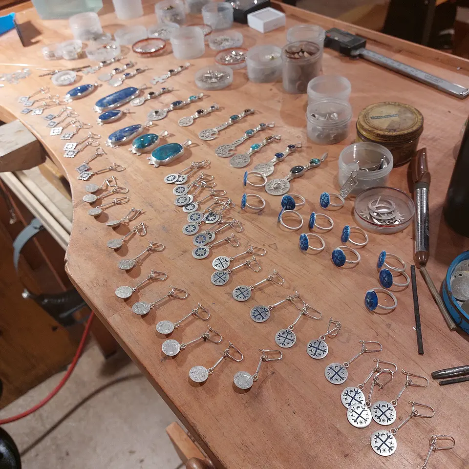 Aros Mapuche Kultrún Cincelados hechos en plata 950 4