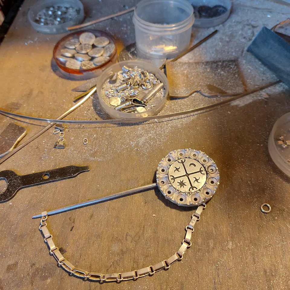 Prendedor Tupu Mapuche con Circones 4