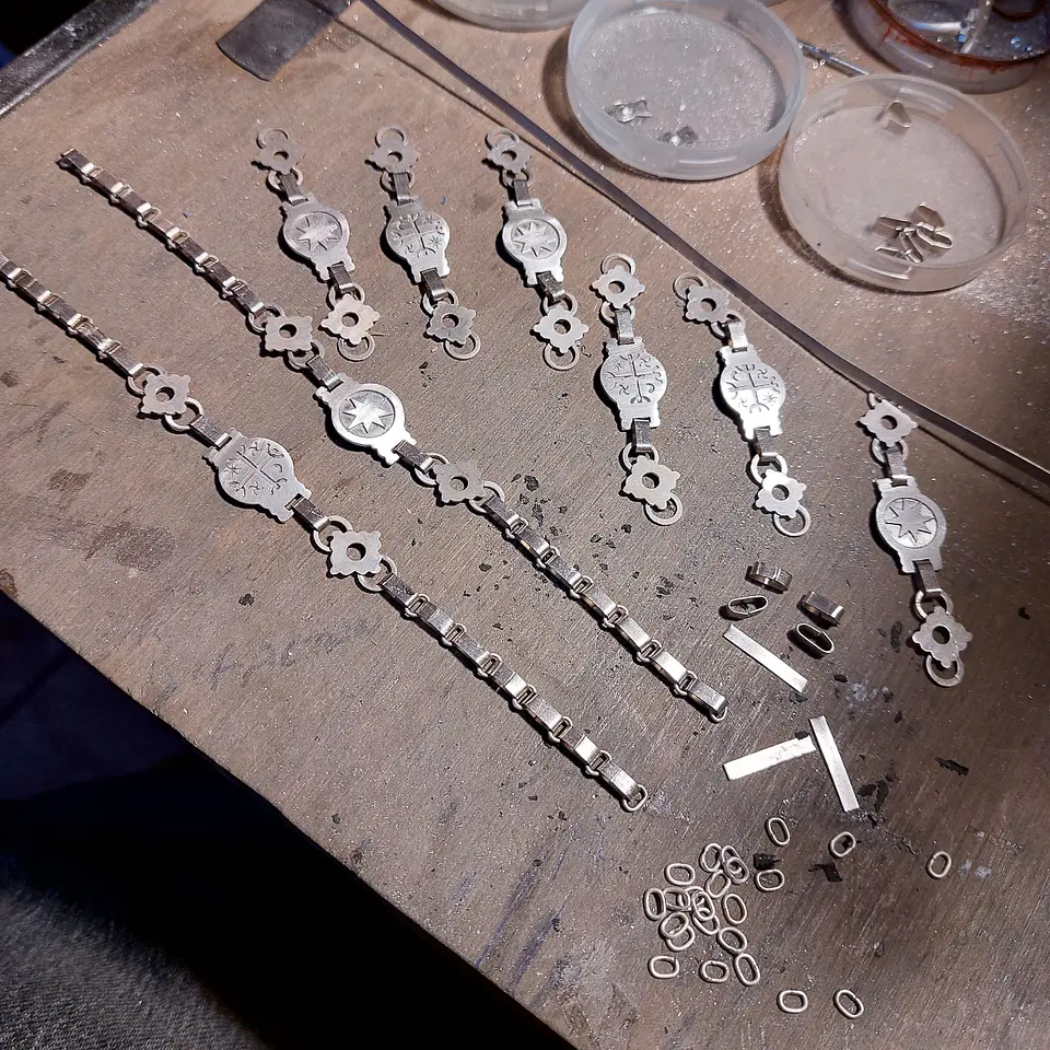 Pulsera Plata 950  diseño Lucero de la mañana - Joyería Artesanal Mapuche 2