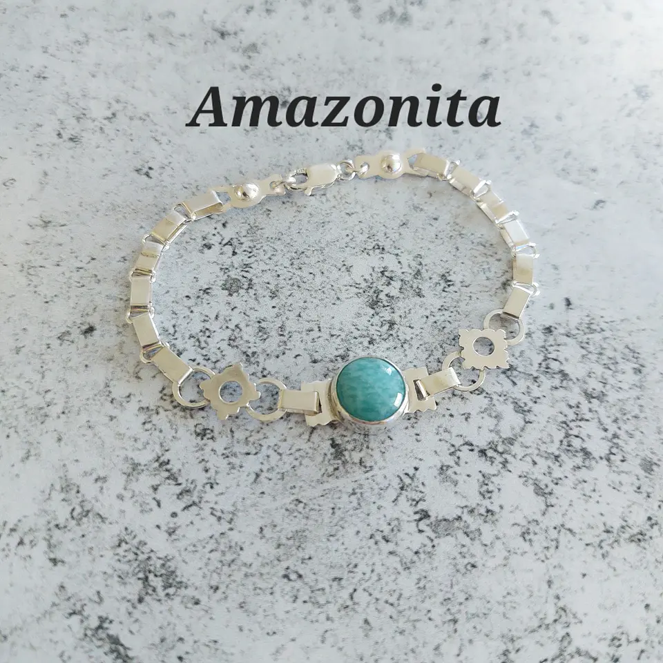 Mapuche Trariku Bracelets with Amazonite Stone 1