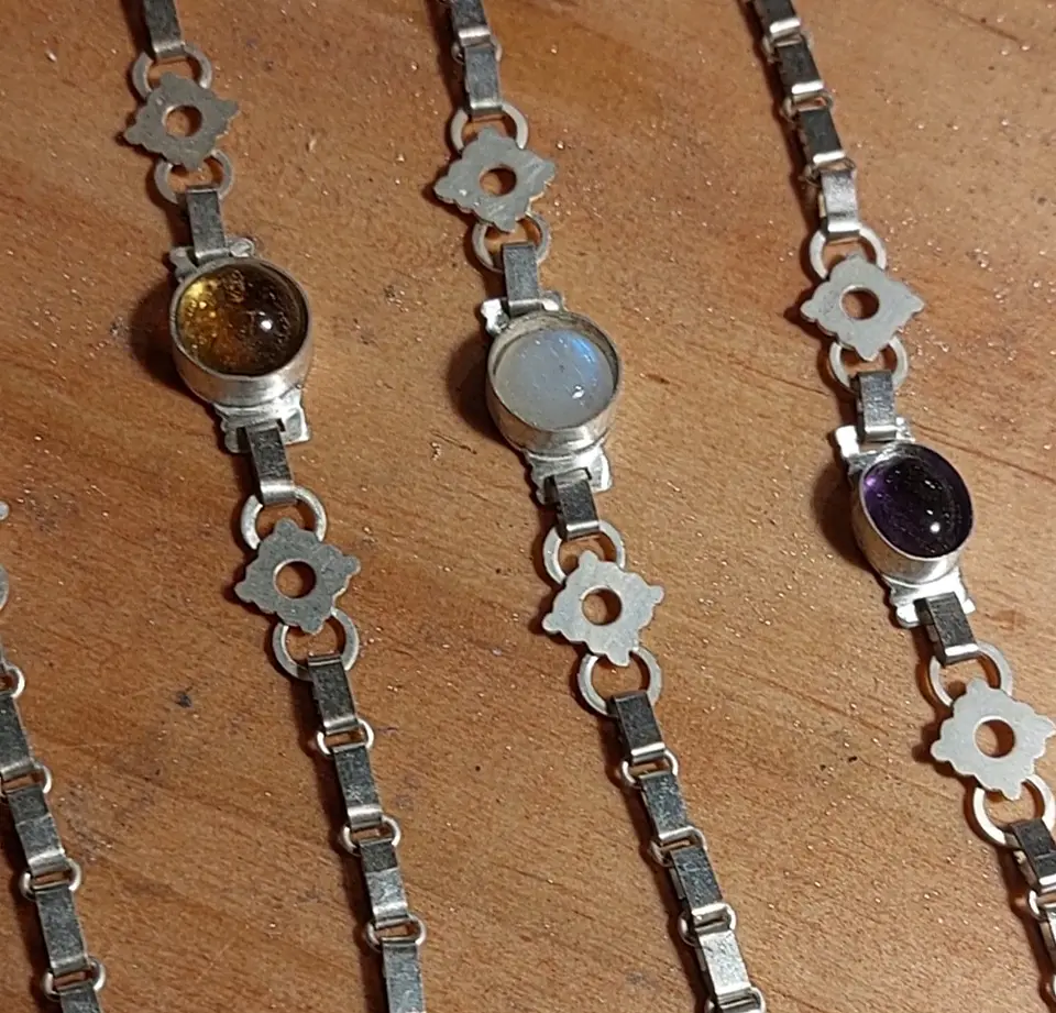 Mapuche Trariku Bracelets with Tourmalinated Quartz 3