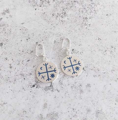 Kultrún Lapis Lazuli Earrings