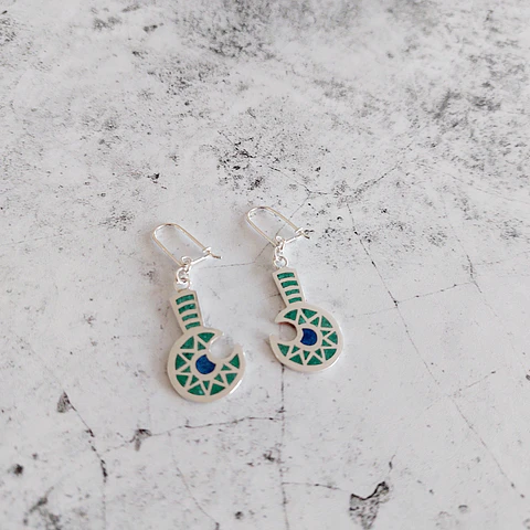 Mapuche Toki kura earrings