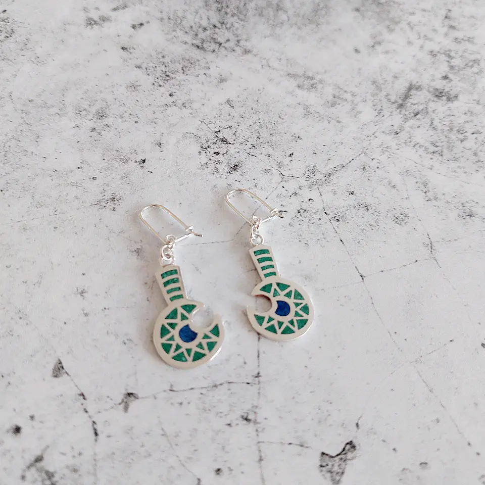 Pendientes Mapuche Toki kura 1