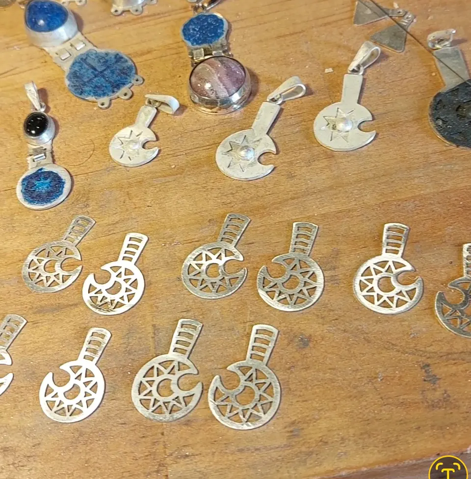 Pendientes Mapuche Toki kura 2