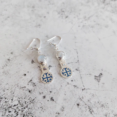 Pendientes Kultrún y Piedra Luna