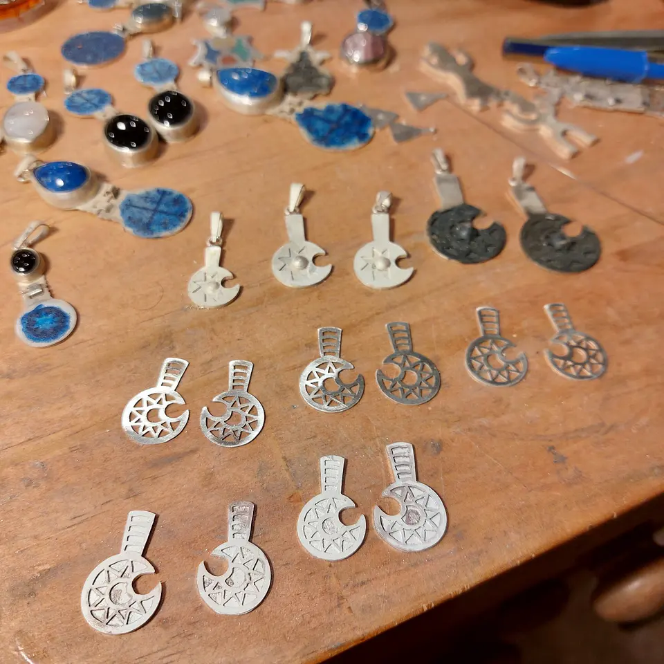 Pendientes Mapuche Toki kura 3