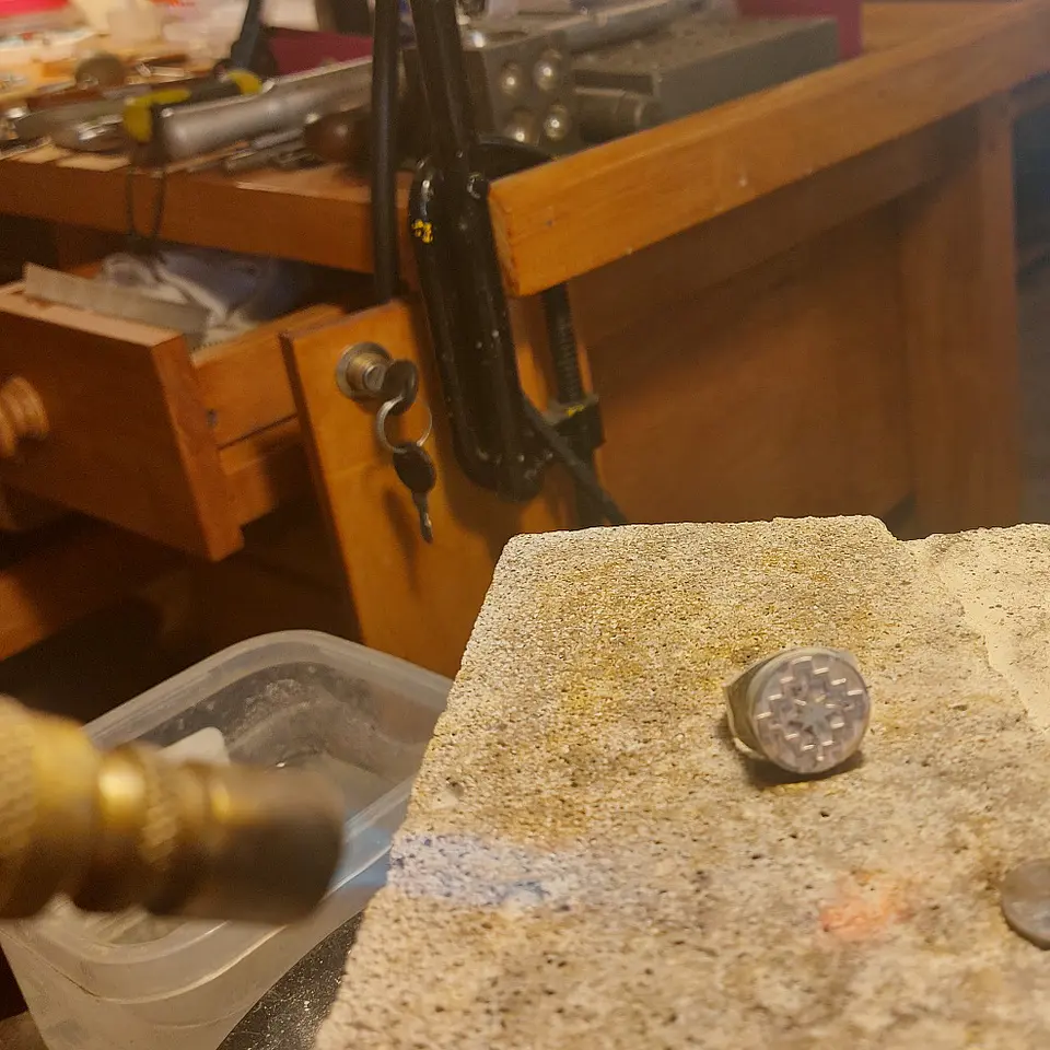Anillo Chakana- Lucero de la mañana hecho en plata 950 3