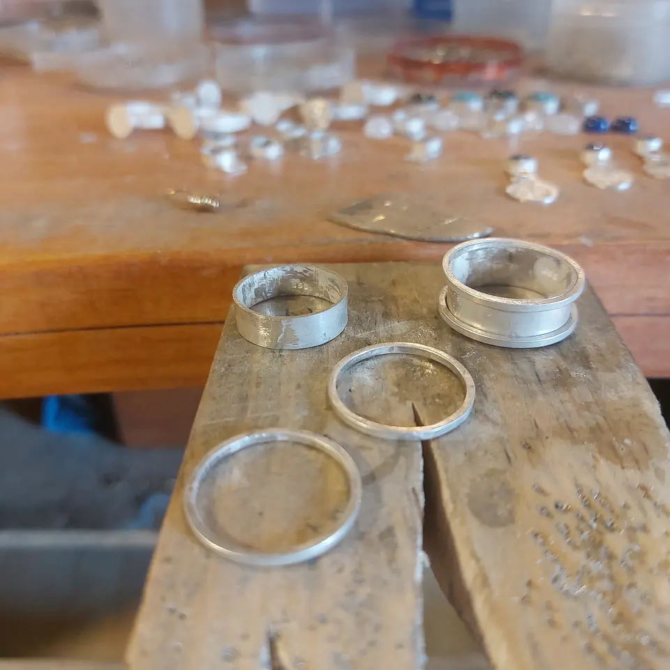 Anillo Mapuche Chakana hecho en plata 950 y Lapislázuli 6