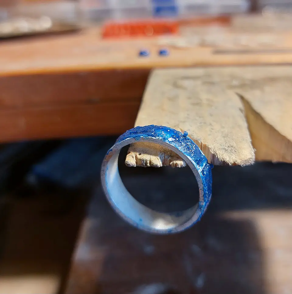 Anillo Mapuche Kultrún hecho en plata 950 y Lapislázuli 6