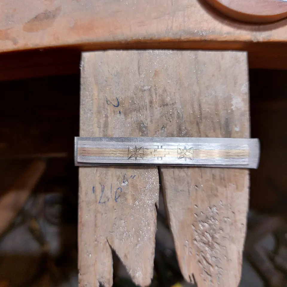 Anillo Mapuche hecho en Plata 950 y Oro 18k, diseño Chakana y Lucero de la mañana 6