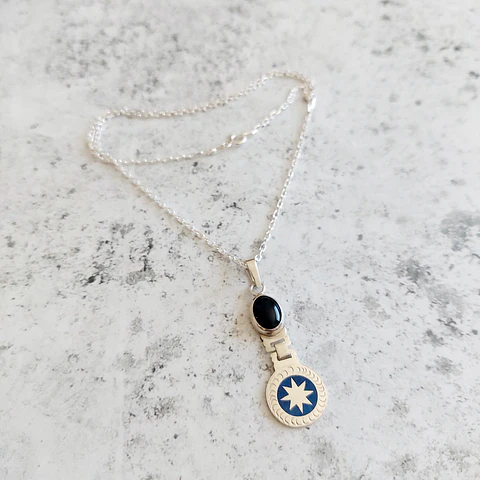 Collar  Lucero de la Mañana en Plata 950 con Ónix Natural