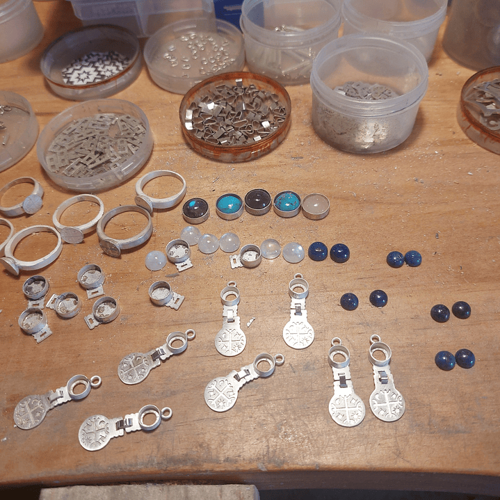 Pendientes Kultrún Mapuche en Plata 950 con Citrino Natural 2