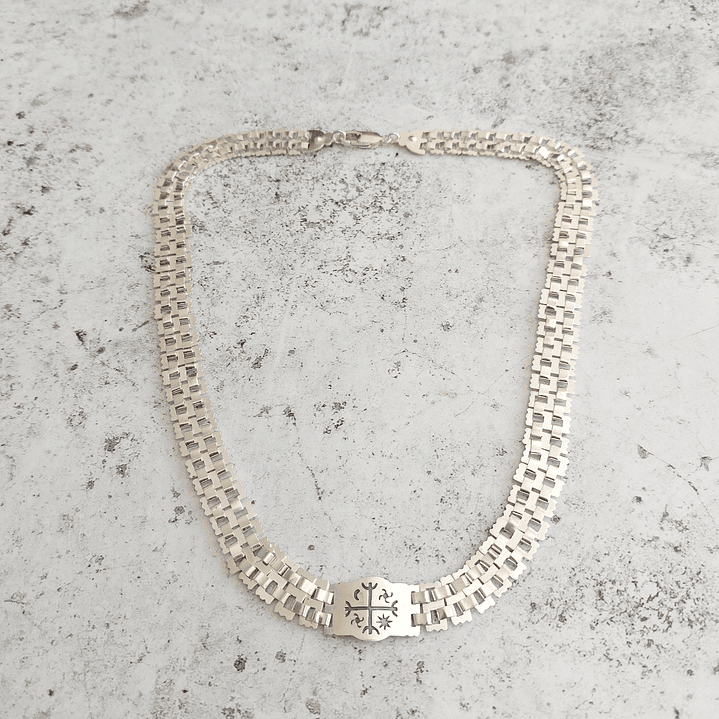 Collar Mapuche diseño Kultrún en Plata 950 Hecho a Mano 1