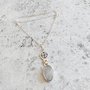 Collar Kultrún y Piedra Luna