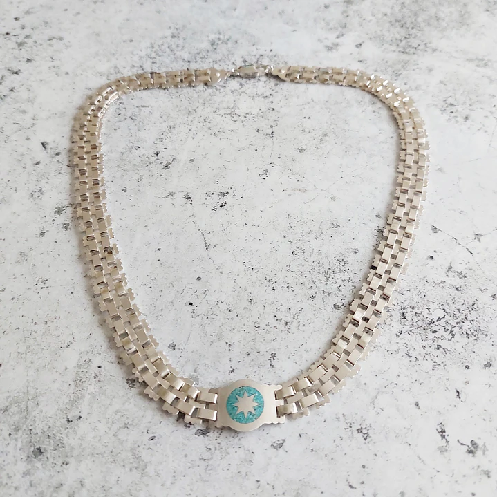 Collar Lucero de la mañana doble cadena hecho en Plata 950 1
