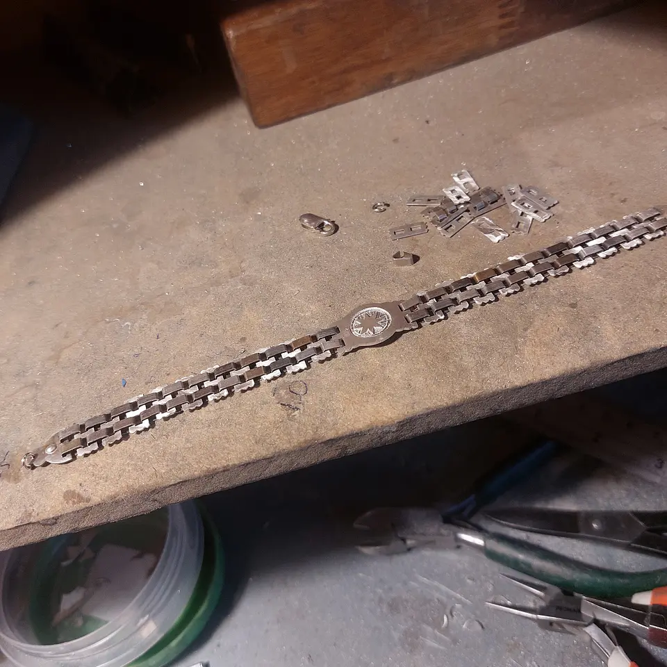 Collar de cadena doble diseño Lucero de la mañana, hecho a mano en Plata 950 y Turquesa 3