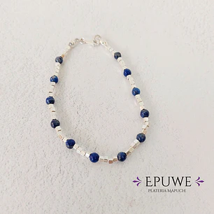 Pulsera Mostacillas cuadradas y Lapislázuli