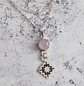 Collar Mapuche Chakana en Plata 950 con Cuarzo Rosa – Joya de Autor - Miniatura 1
