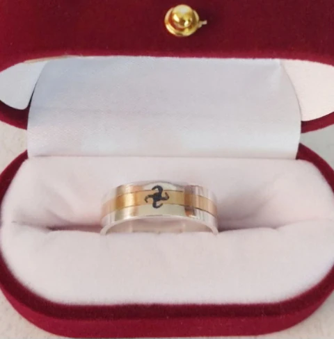 Anillo Mapuche Antu - Plata y Oro 