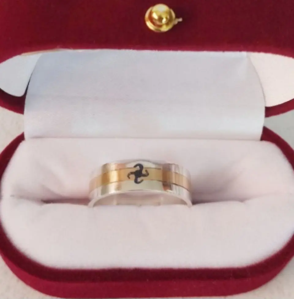 Anillo Mapuche Antu - Plata y Oro  1