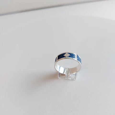 Anillo Mapuche Chakana - Lapislázuli