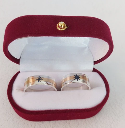 Anillos Mapuche para Parejas - Plata 950 y Oro 18k
