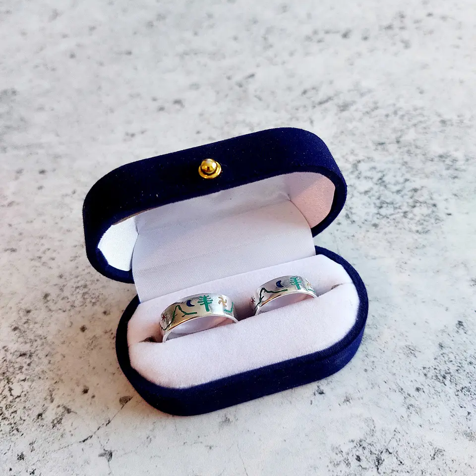Anillos para Pareja Volcán - Diseños Mapuche 1